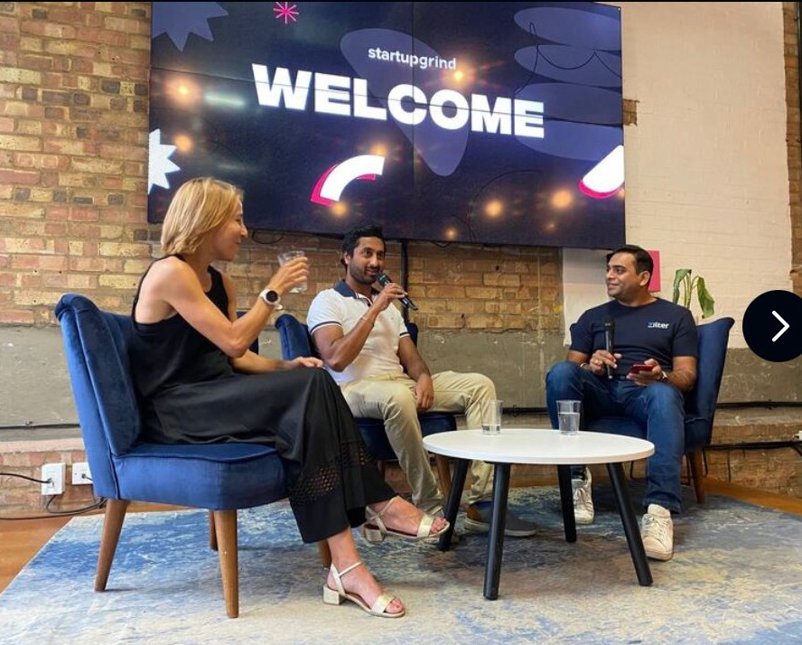 Fireside chat at a Startup Grind welcome event